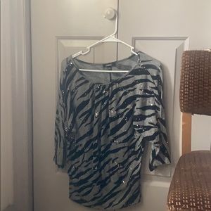 Dressy sparkly zebra top